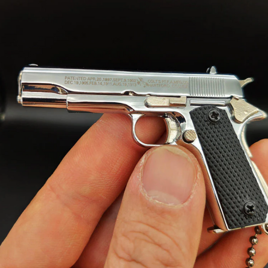 1:3 High Quality Metal Silver 1911 Keychain Model Toy Gun Miniature Alloy Pistol Collection Toy Gift