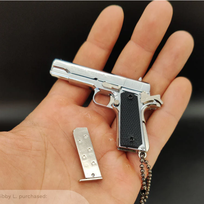 1:3 High Quality Metal Silver 1911 Keychain Model Toy Gun Miniature Alloy Pistol Collection Toy Gift